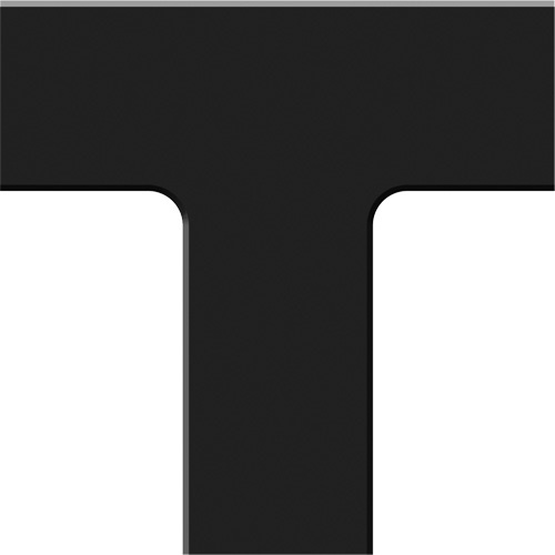 Accuform Signs  PTP207BK  Tough-Mark? Heavy-Duty Floor Marking, T, 6" L x 6" W, Black, Polyethylene - Each