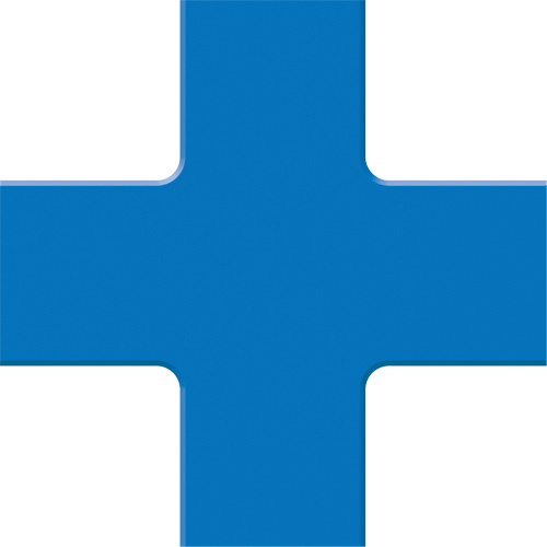 Accuform Signs  PTP212BU  Tough-Mark? Heavy-Duty Floor Marking, Cross, 6" L x 6" W, Blue, Polyethylene - Each