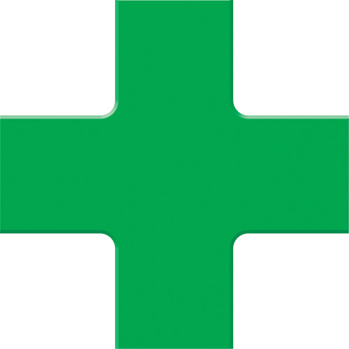 Accuform Signs  PTP212GN  Tough-Mark? Heavy-Duty Floor Marking, Cross, 6" L x 6" W, Green, Polyethylene - Each