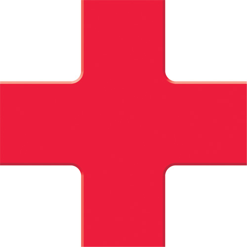 Accuform Signs  PTP212RD  Tough-Mark? Heavy-Duty Floor Marking, Cross, 6" L x 6" W, Red, Polyethylene - Each