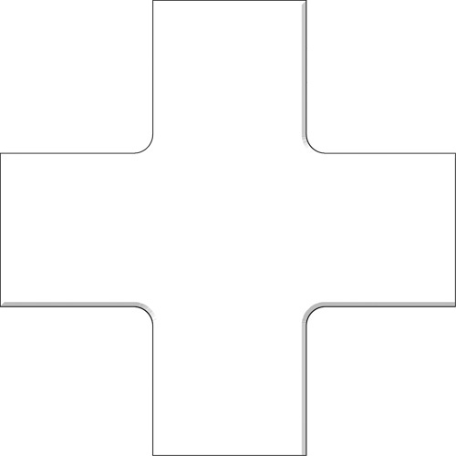 Accuform Signs  PTP212WT  Tough-Mark? Heavy-Duty Floor Marking, Cross, 6" L x 6" W, White, Polyethylene - Each