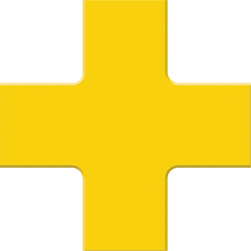Accuform Signs  PTP212YL  Tough-Mark? Heavy-Duty Floor Marking, Cross, 6" L x 6" W, Yellow, Polyethylene - Each