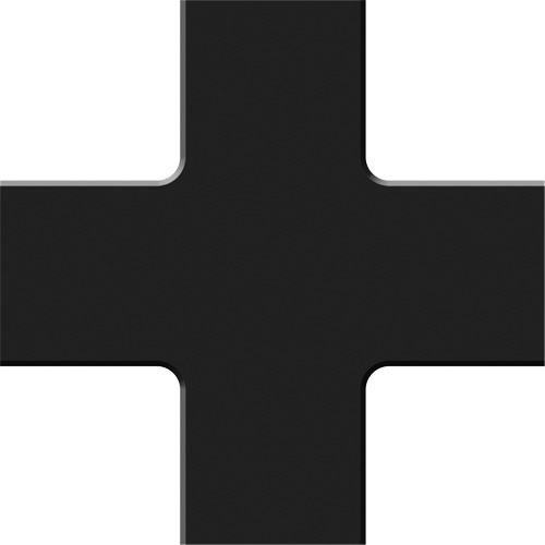 Accuform Signs  PTP212BK  Tough-Mark? Heavy-Duty Floor Marking, Cross, 6" L x 6" W, Black, Polyethylene - Each