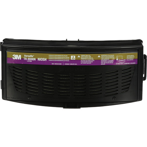 3M TR-6590N Versaflo? Multi-Gas/HE Cartridge, Ammonia/Chlorine Dioxide/Chlorine Gas/Hydrogen Chloride/Hydrogen Fluoride/Mercury/Methylamine/Organic Vapour/Particulates/SO2 Sulfur Dioxide, Pack of 1 - Each