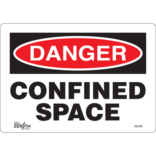 Zenith Safety Products ""Confined Space"" Sign  (Each)-Click on options for variations & Details.