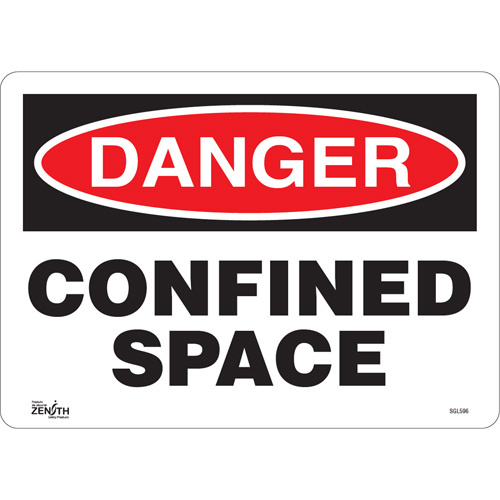 Zenith Safety Products ""Confined Space"" Sign  (Each)-Click on options for variations & Details.