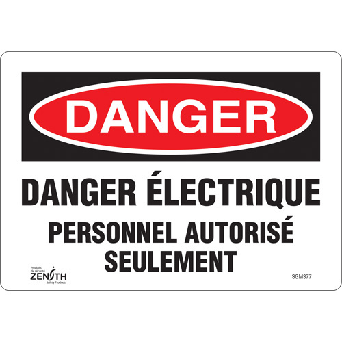 Zenith Safety Products ""Personnel Autorisé Seulement"" Sign  (Each)-Click on options for variations & Details.