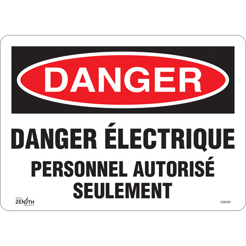 Zenith Safety Products ""Personnel Autorisé Seulement"" Sign  (Each)-Click on options for variations & Details.
