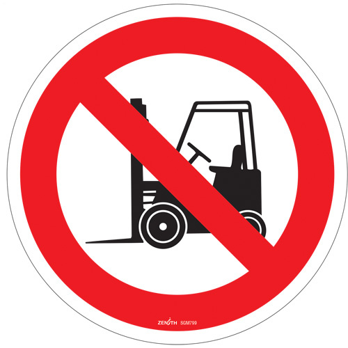 Zenith Safety Products No Forklifts CSA Standard Safety Sign  (Each)-Click on options for variations & Details.