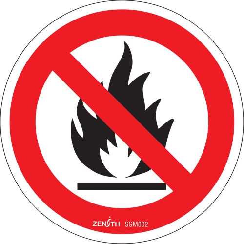 Zenith Safety Products No Open Flames CSA Standard Safety Sign  (Each)-Click on options for variations & Details.