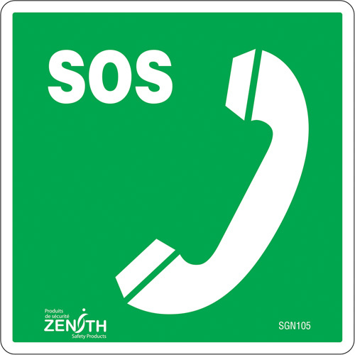 Zenith Safety Products Emergency Telephone CSA Standard Safety Sign  (Each)-Click on options for variations & Details.