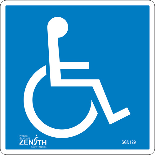 Zenith Safety Products Handicap CSA Standard Safety Sign  (Each)-Click on options for variations & Details.