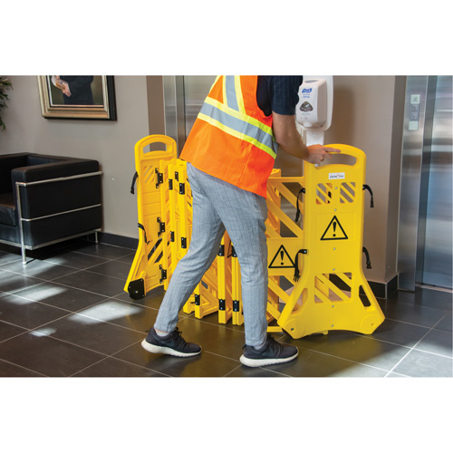 Zenith Safety Products  Portable Mobile Barrier, 40" H x 13' L, Yellow - Each