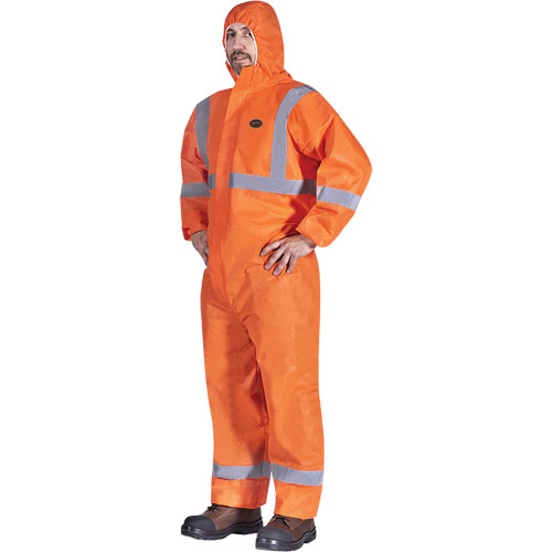 Pioneer 2077 Hooded Coveralls with Reflective Tape  (Each)-Click on options for variations & Details.