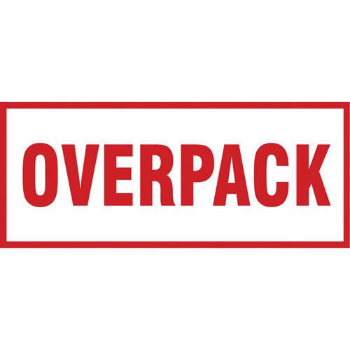 Accuform Signs  MPC243  "Overpack" Handling Labels, 6" L x 2-1/2" W, Red on White - Roll of 500