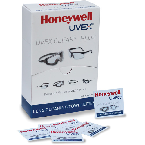 Honeywell  S470  Uvex<sup>?</sup> Clear<sup>?</sup> Plus Towelettes, 5.25" x 8", Pack Of 100 - Box of 100