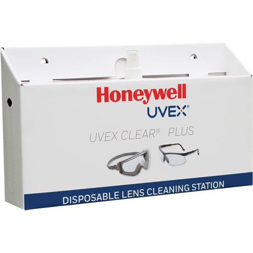 Honeywell  S483  Uvex<sup>?</sup> Clear<sup>?</sup> Plus Disposable Lens Cleaning Station, Cardboard, 16" L x 3.19" D x 9.25" H - Each