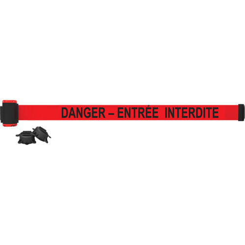 Banner Stakes  MH7017  Wall Mount Barrier, Plastic, Magnetic Mount, 7', Red Tape - Each