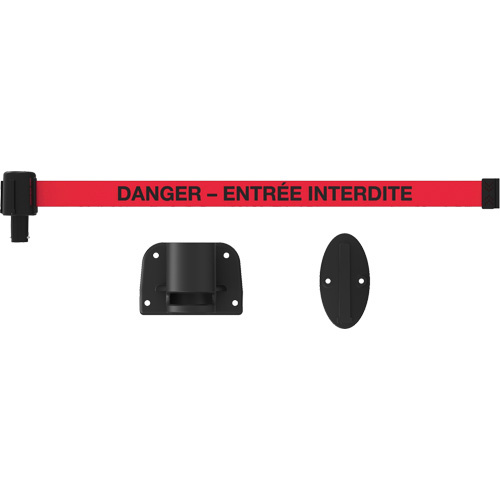 Banner Stakes  PL4149  Plus Wall Mount Barrier System, Plastic, Screw Mount, 15', Red Tape - Each