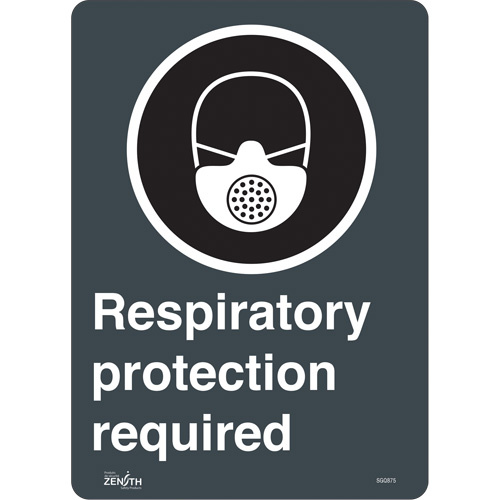 Zenith Safety Products Respiratory Protection Required CSA Standard Safety Sign  (Each)-Click on options for variations & Details.