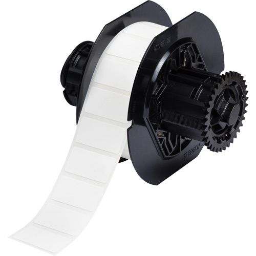 Brady  B33-136-499  B33 Polyamide Coated Cloth Labels, Nylon, 1.5" L x 0.75" H, White - Roll of 1500