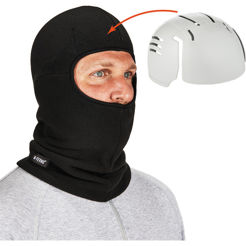 Ergodyne  16893  N-Ferno<sup>?</sup> Zippered Balaclava Face Mask with Bump Cap Insert, Fleece/Polyester, Black - Each