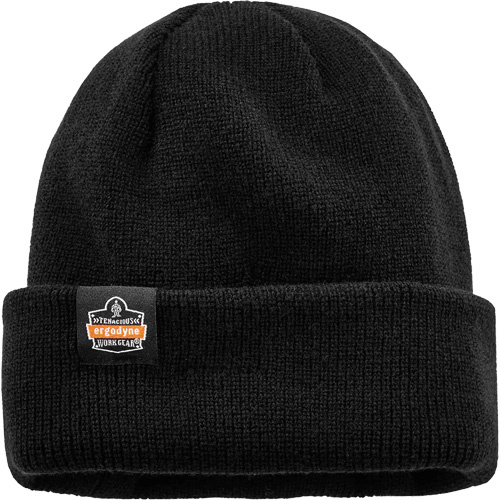 Ergodyne  16801  N-Ferno<sup>?</sup> Zippered Rib Knit Beanie Hat, One Size, Black - Each