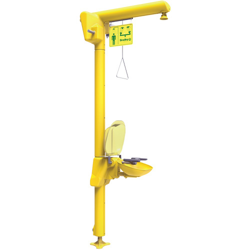 Bradley S19-304GAT Halo Heat Trace Shower & Eye/Face Wash Unit, Pedestal-(Each)
