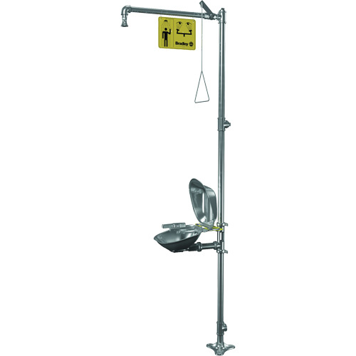 Bradley S19314SC Halo Shower & Eye/Face Wash Unit, Pedestal-(Each)