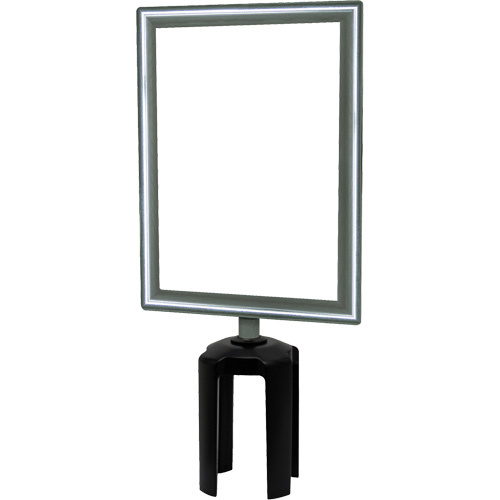 Tensator  HDSC-1P-0711HD-V  Heavy-Duty Vertical Sign Holder with Tensabarrier<sup>?</sup> Post Adapter, Polished Chrome - Each