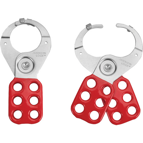 American Lock  ALO802  Tabbed Steel Lockout Hasp, Red - Each