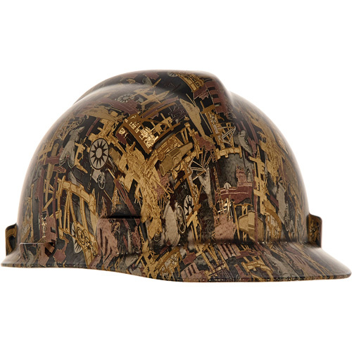 MSA 10204774 V-Gard Hydro Dip Hard Hat, CSA Type 1, Ratchet Suspension, Non-Vented-(Each)