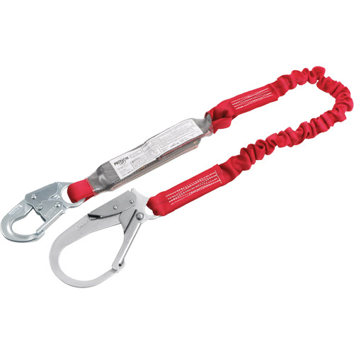 3M Protecta Fall Protection  1341125C  Pro? Elastic Shock-Absorbing Lanyard, 6', Rebar Hook Center, Snap Hook Leg Ends, Polyester - Each