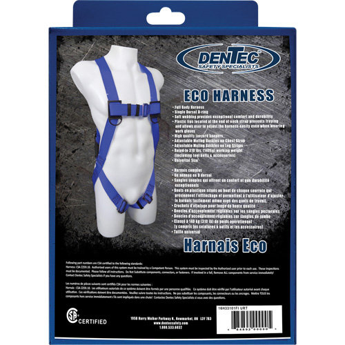 Dentec  16H33101FI URT  Eco Harness, CSA Certified, Class A, 310 lbs. Cap. - Each