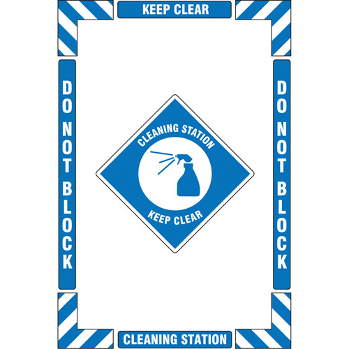 Accuform Signs PSR114 "Cleaning Station" Floor Marking Kit, Adhesive, English with Pictogram-(Each)