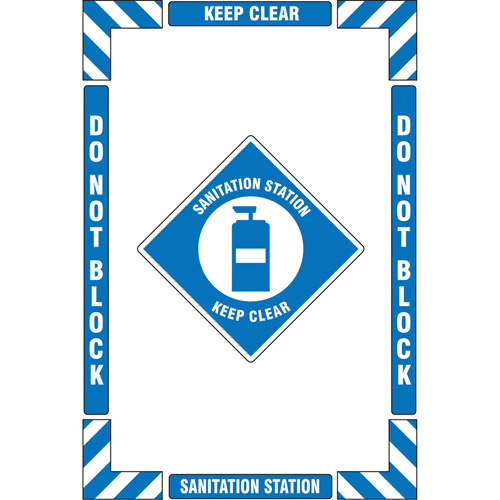 Accuform Signs PSR115 "Sanitation Station" Floor Marking Kit, Adhesive, English with Pictogram-(Each)