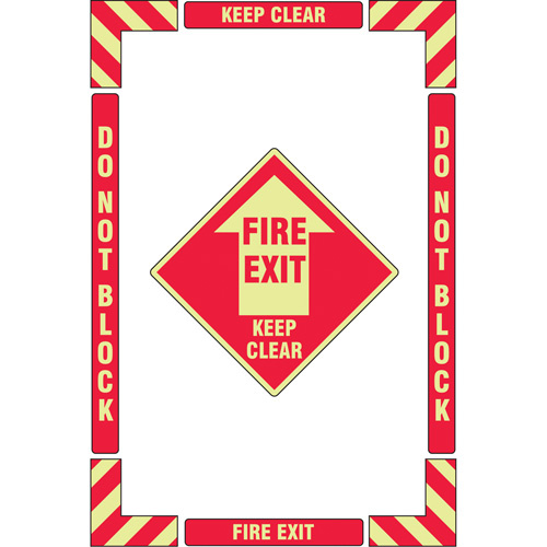 Accuform Signs PSR122 "Fire Exit" Floor Marking Kit, Adhesive, English with Pictogram-(Each)