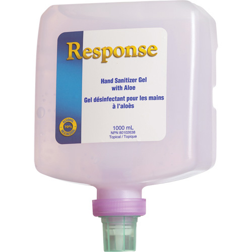 Grime Eater 88-80 Response Hand Sanitizer Gel with Aloe, 1000 ml, Pump Bottle, 70% Alcohol-(Case of 6)