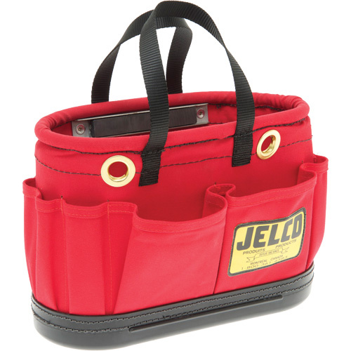 Jelco  84430  Aerial Tool Bucket with Magnet, 14" L x 7" W x 10" H, Canvas, Red - Each