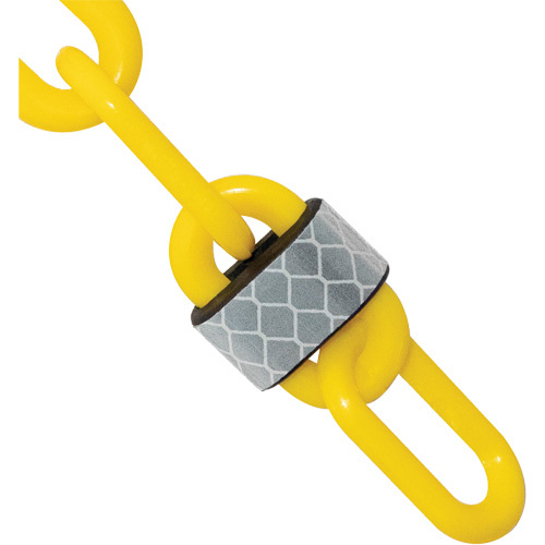 Mr. Chain 52002-100 100' Reflective Plastic Chain Barrier, Yellow-(Each)