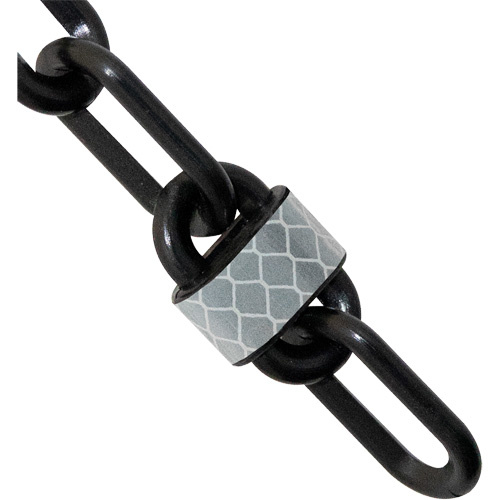 Mr. Chain 52003-100 100' Reflective Plastic Chain Barrier, Black-(Each)