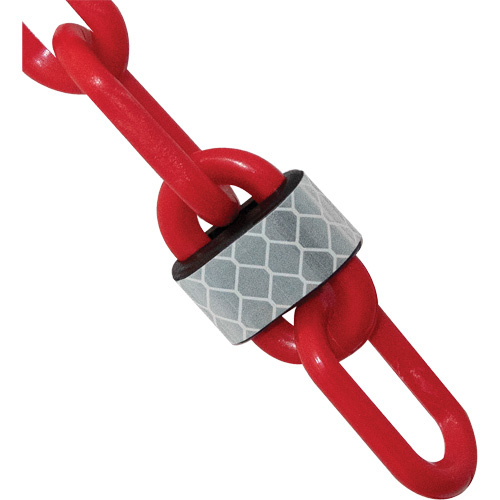 Mr. Chain 52005-100 100' Reflective Plastic Chain Barrier, Red-(Each)