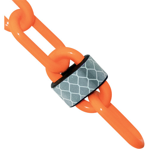 Mr. Chain 52012-100 100' Reflective Plastic Chain Barrier, Orange-(Each)