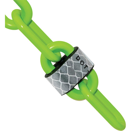 Mr. Chain 52014-100 100' Reflective Plastic Chain Barrier, Green-(Each)