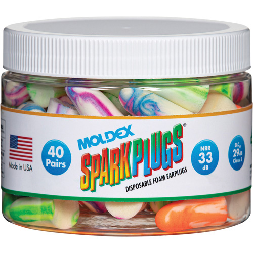 Moldex  6684  SparkPlugs Earplugs, Bulk - Canister - Jar of 40 Pairs