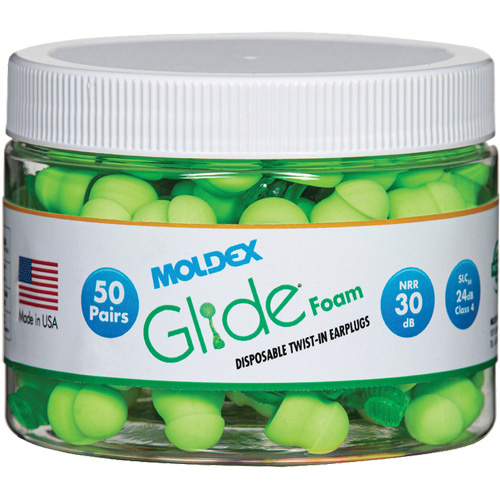 Moldex  6686  Glide<sup>?</sup> Foam Earplugs, Bulk - Canister - Jar of 50 Pairs