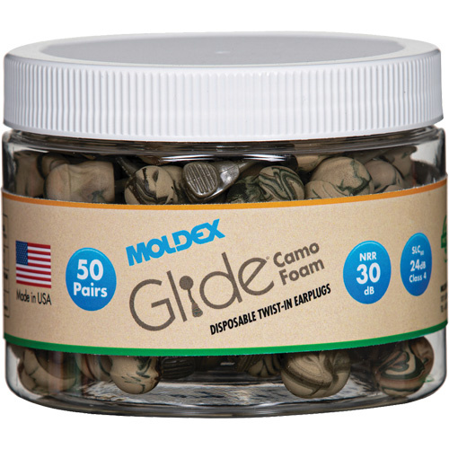 Moldex  6687  Glide<sup>?</sup> Camo Foam Earplugs, Bulk - Canister - Jar of 50 Pairs