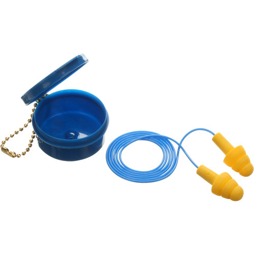 3M 340-4002 E-A-R Ultrafit Premolded Earplugs, Corded, Pair - Plastic Case, 25 dB NRR, One-Size-(Pair)