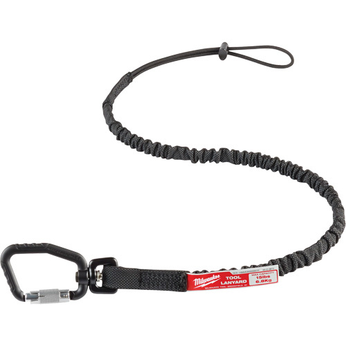 Milwaukee  48-22-8815  Locking Tool Lanyard, Bungee, Carabiner/Loop - Each