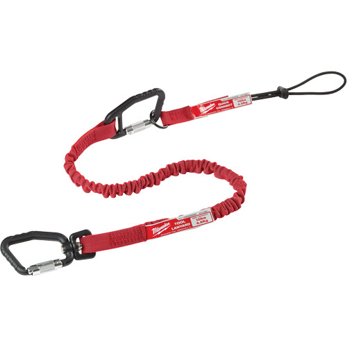 Milwaukee  48-22-8820  Quick-Connect Locking Tool Lanyard, Bungee, Carabiner/Loop - Each